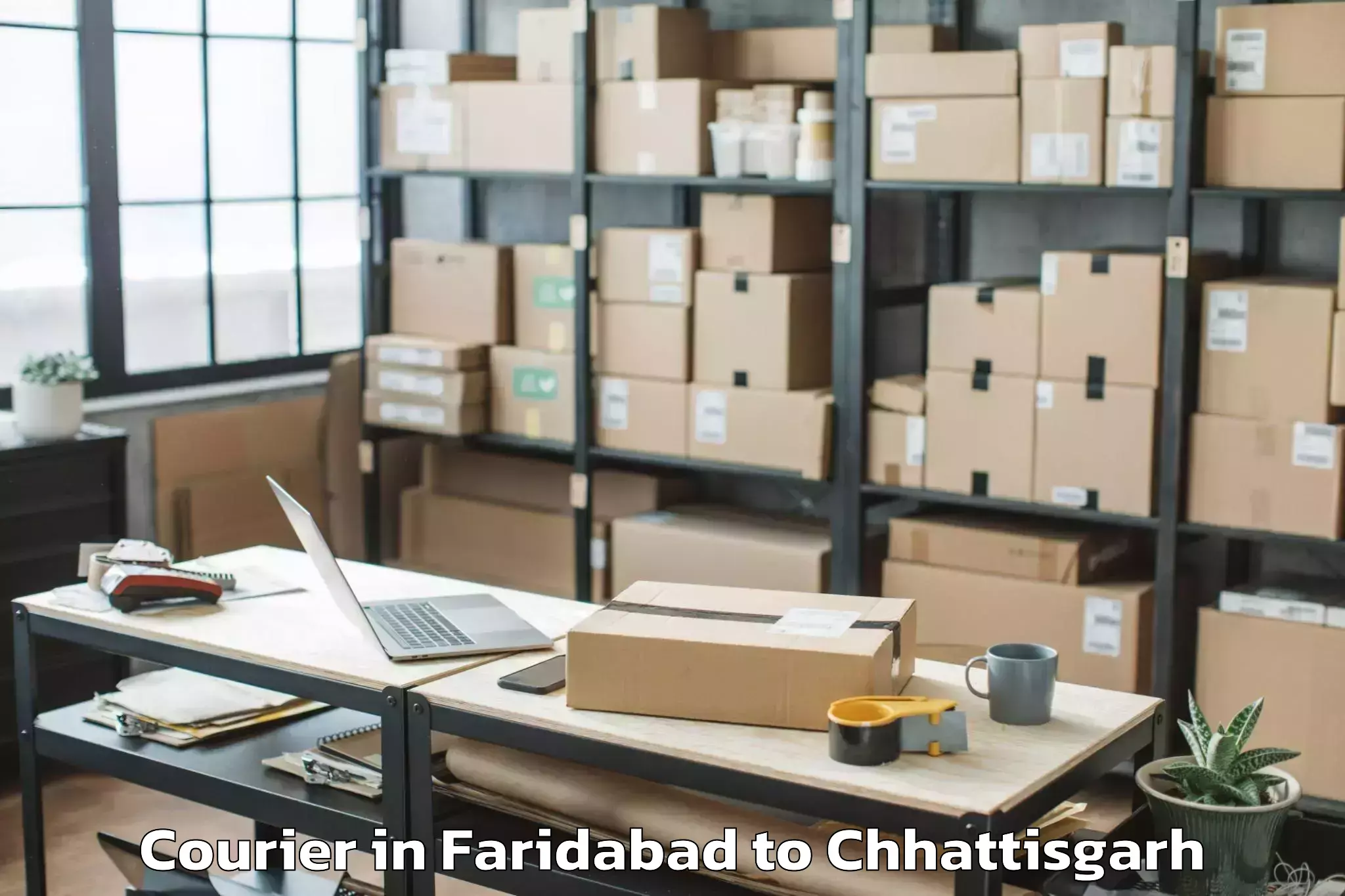 Book Faridabad to Kharora Courier Online